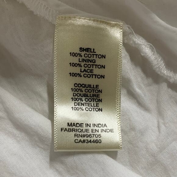 Rebecca Taylor L Lace Insert Dress Snow Feminine Romantic Cottage - Picture 9 of 10